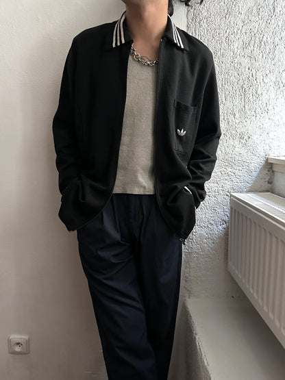 1970's Adidas Schwahn jacket 70年代 アディダス Black 黒 Made in West germany 西ドイツ製 Toto Praha Vintage clothing store Antique shop Prague 古着屋 アンティークショップ プラハ ユーロ古着  ヨーロッパ古着 古着卸 