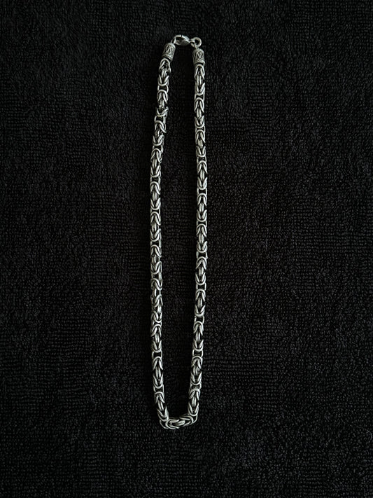 byzantine link chain necklace silver vintage 80s 80's