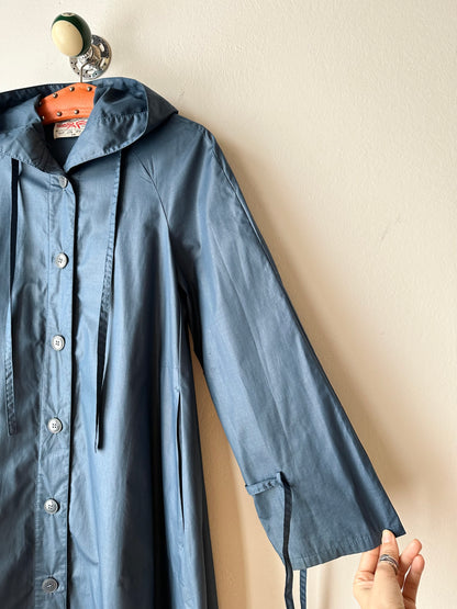70-80s Austria steel blue raincoat