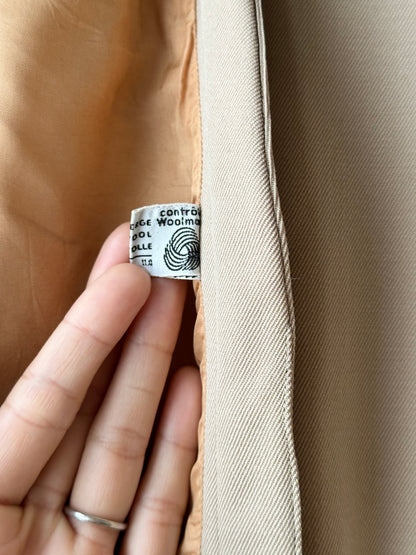 Wool gabardine short jacket