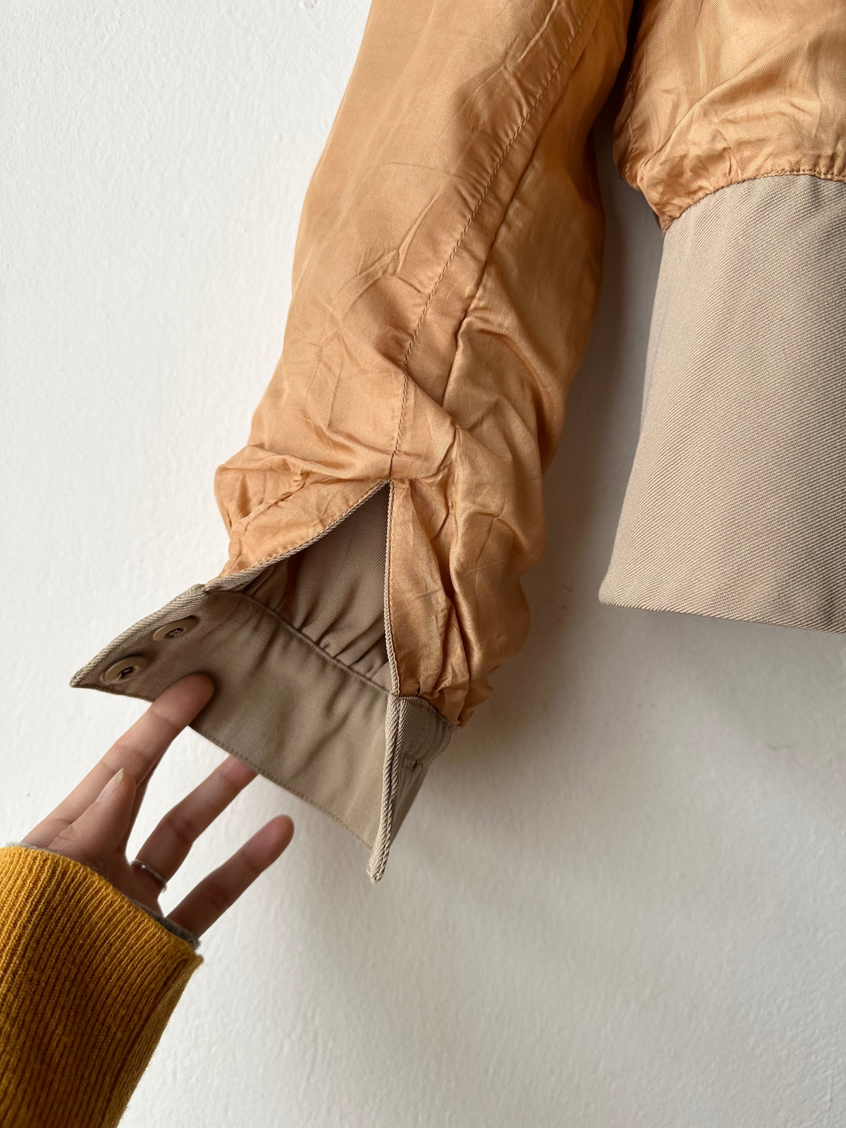 Wool gabardine short jacket