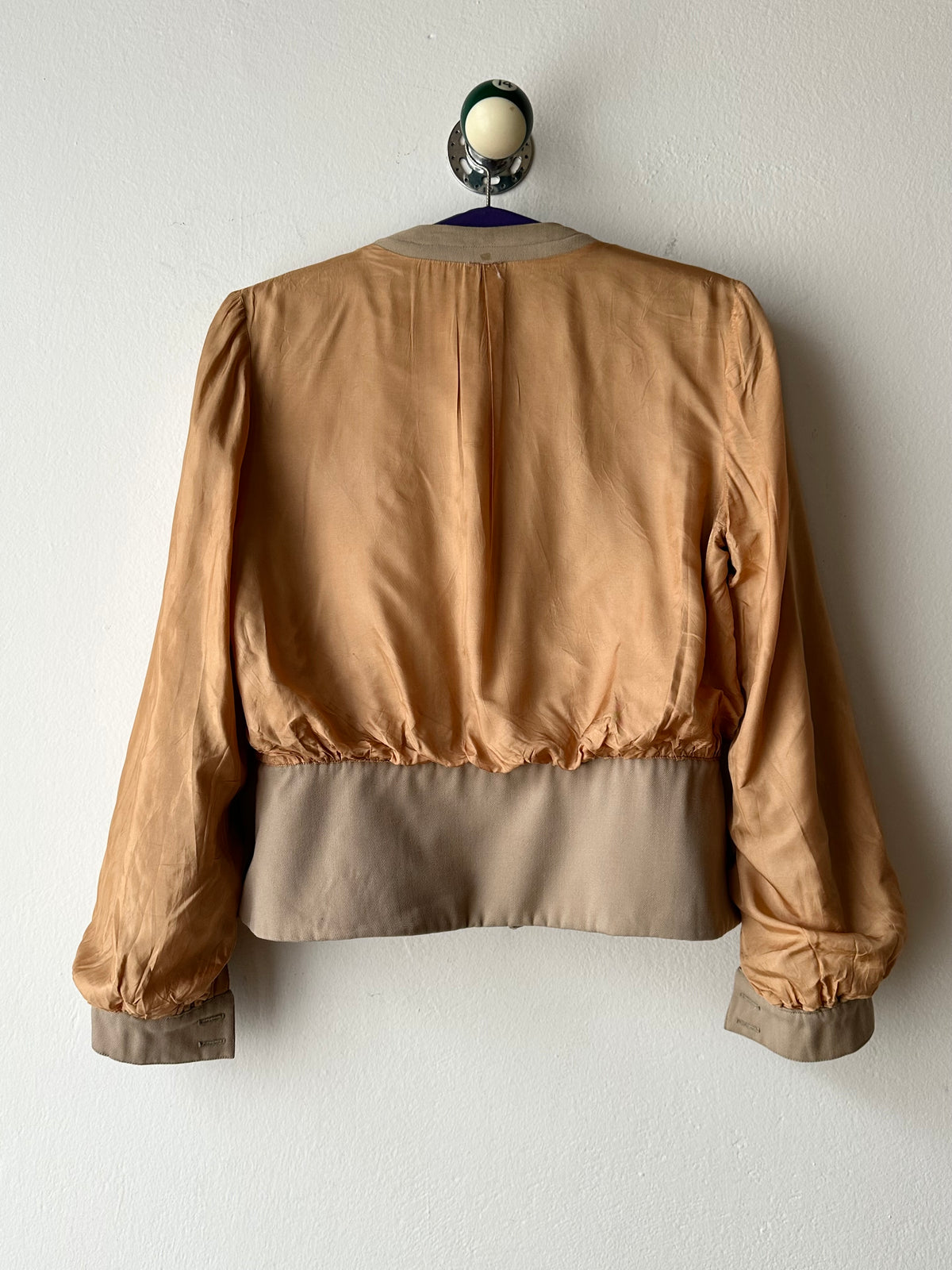 Wool gabardine short jacket