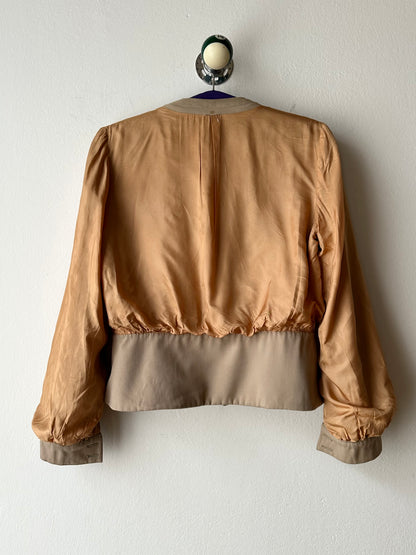 Wool gabardine short jacket
