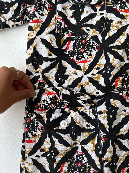 1970s Kenyan batik shirt