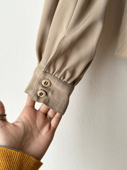 Wool gabardine short jacket