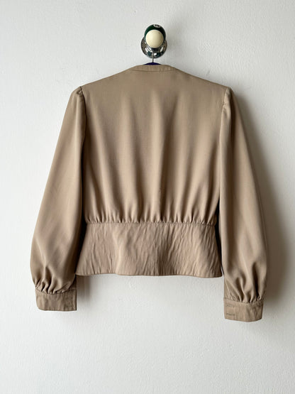 Wool gabardine short jacket