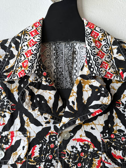 1970s Kenyan batik shirt