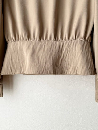 Wool gabardine short jacket