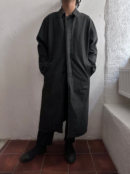 80's Levi's Black denim coat Vintage Made in Italy 80年代 リーバイス ブラックデニム コート Rare レア イタリア製 ヴィンテージ Toto Praha Vintage clothing store Antique shop Prague 古着屋 アンティークショップ プラハ ユーロ古着  ヨーロッパ古着 古着卸 