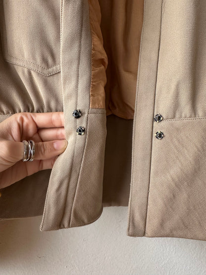 Wool gabardine short jacket