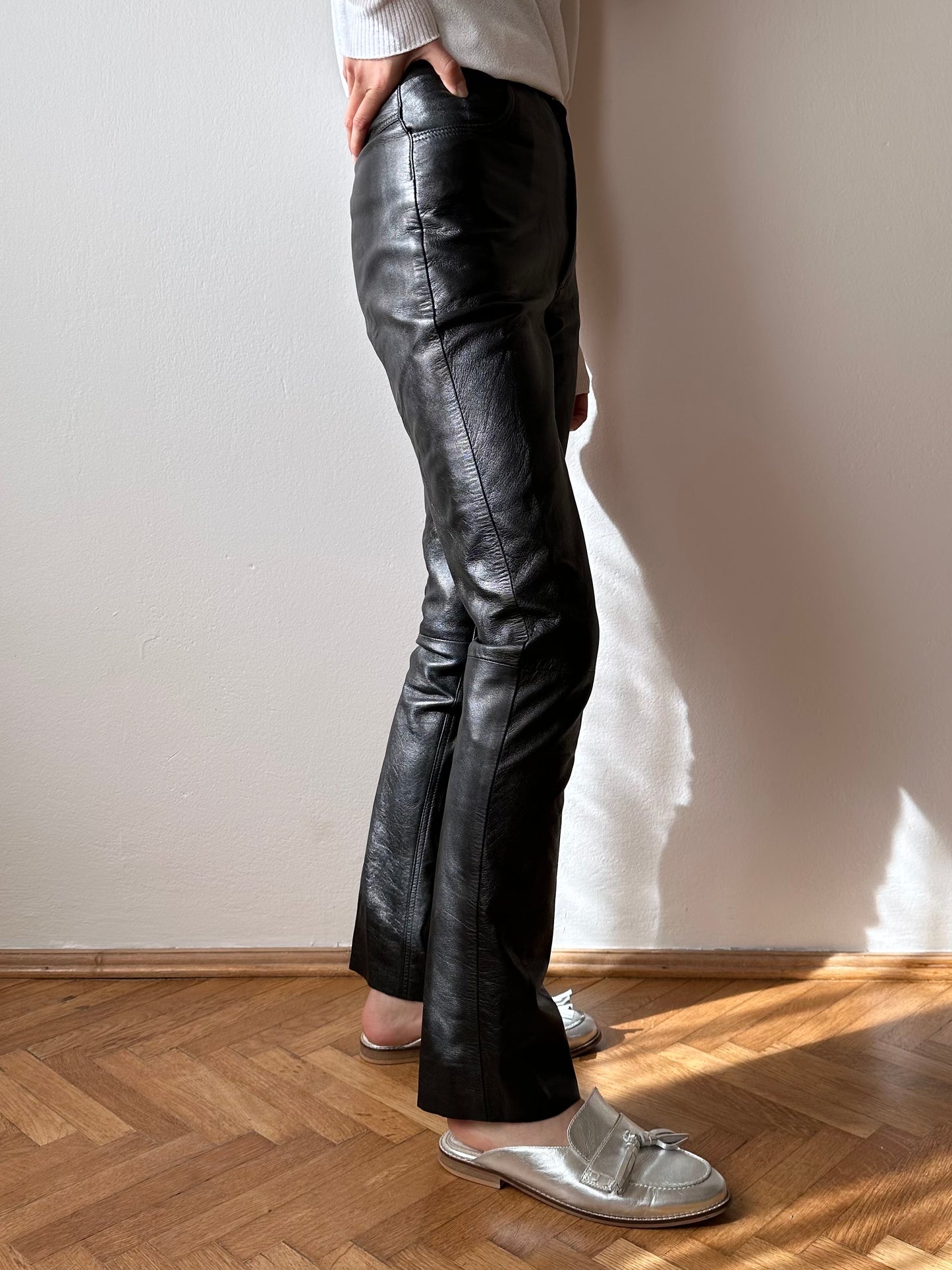 90s leather trouser