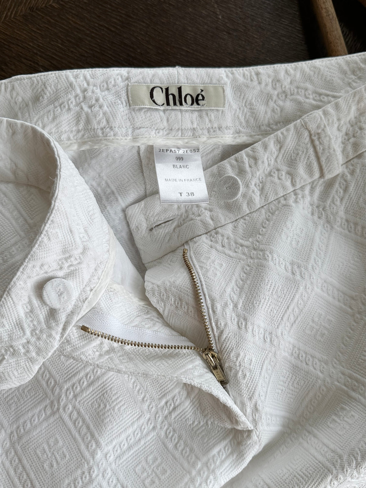 Chloé cotton pique wide trouser
