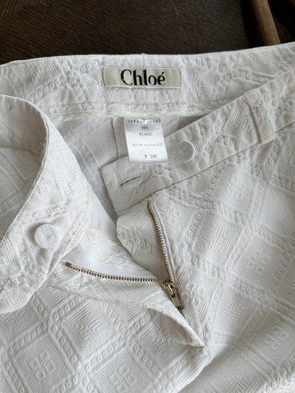 Chloé cotton pique wide trouser