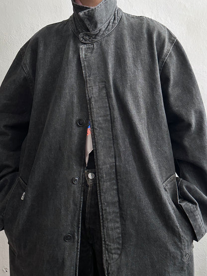 80's Levi's Black denim coat Vintage Made in Italy 80年代 リーバイス ブラックデニム コート Rare レア イタリア製 ヴィンテージ Toto Praha Vintage clothing store Antique shop Prague 古着屋 アンティークショップ プラハ ユーロ古着  ヨーロッパ古着 古着卸 