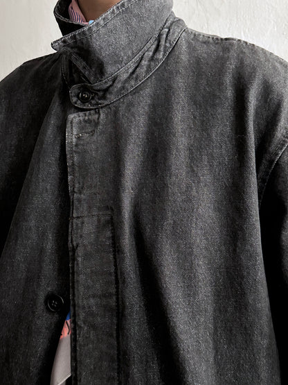 80's Levi's Black denim coat Vintage Made in Italy 80年代 リーバイス ブラックデニム コート Rare レア イタリア製 ヴィンテージ Toto Praha Vintage clothing store Antique shop Prague 古着屋 アンティークショップ プラハ ユーロ古着  ヨーロッパ古着 古着卸 