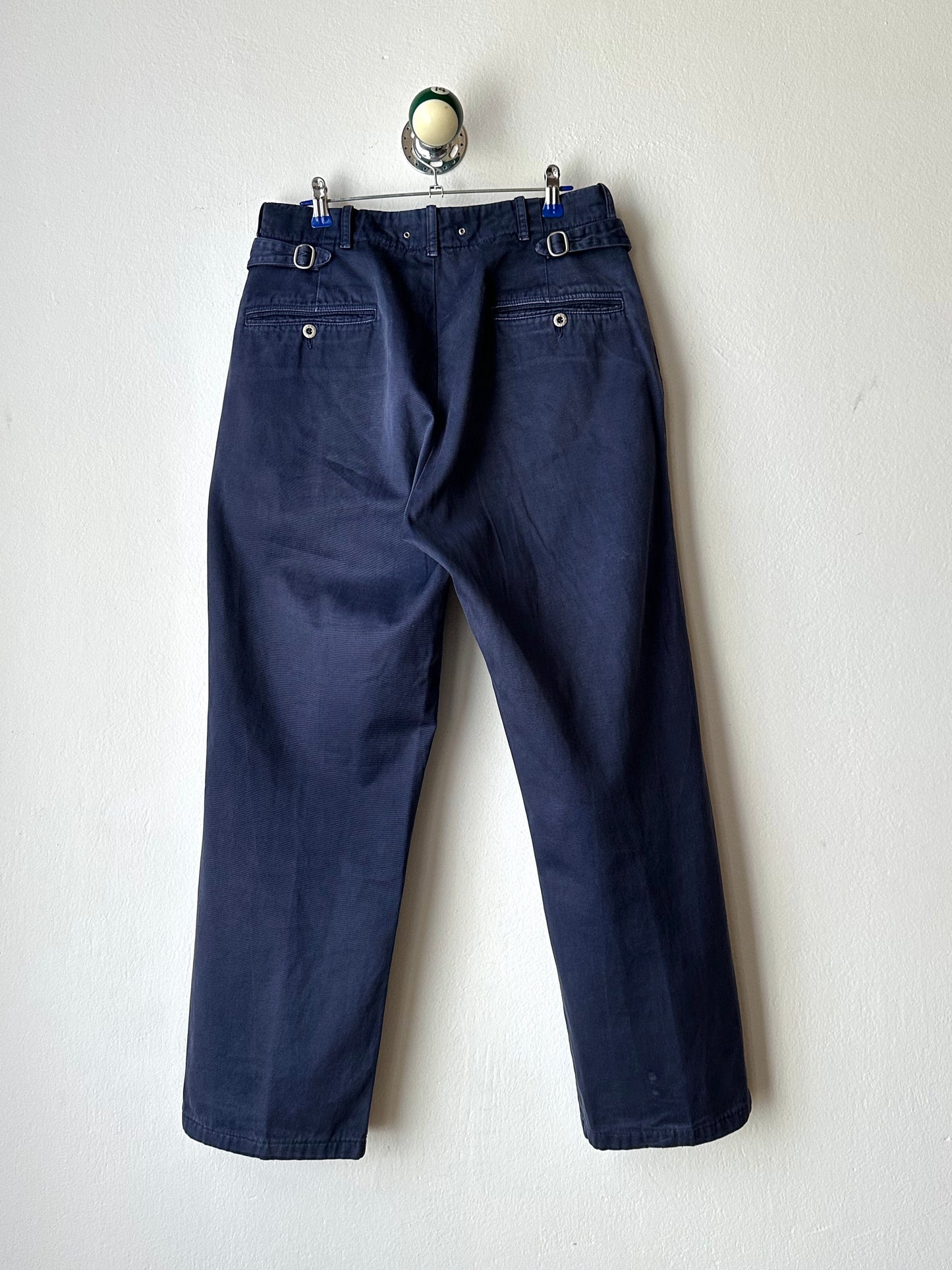 1980s Stone Island navy chinos 80年代 Massimo osti マッシモマッシモオスティ Made in Italy イタリア製 ストーンアイランド 紺色 チノパン Toto Praha Vintage clothing shop Antique shop 古着屋 プラハ Showroom appointment Prague ユーロ古着 ヨーロッパ古着 古着卸 ヴィンテージ