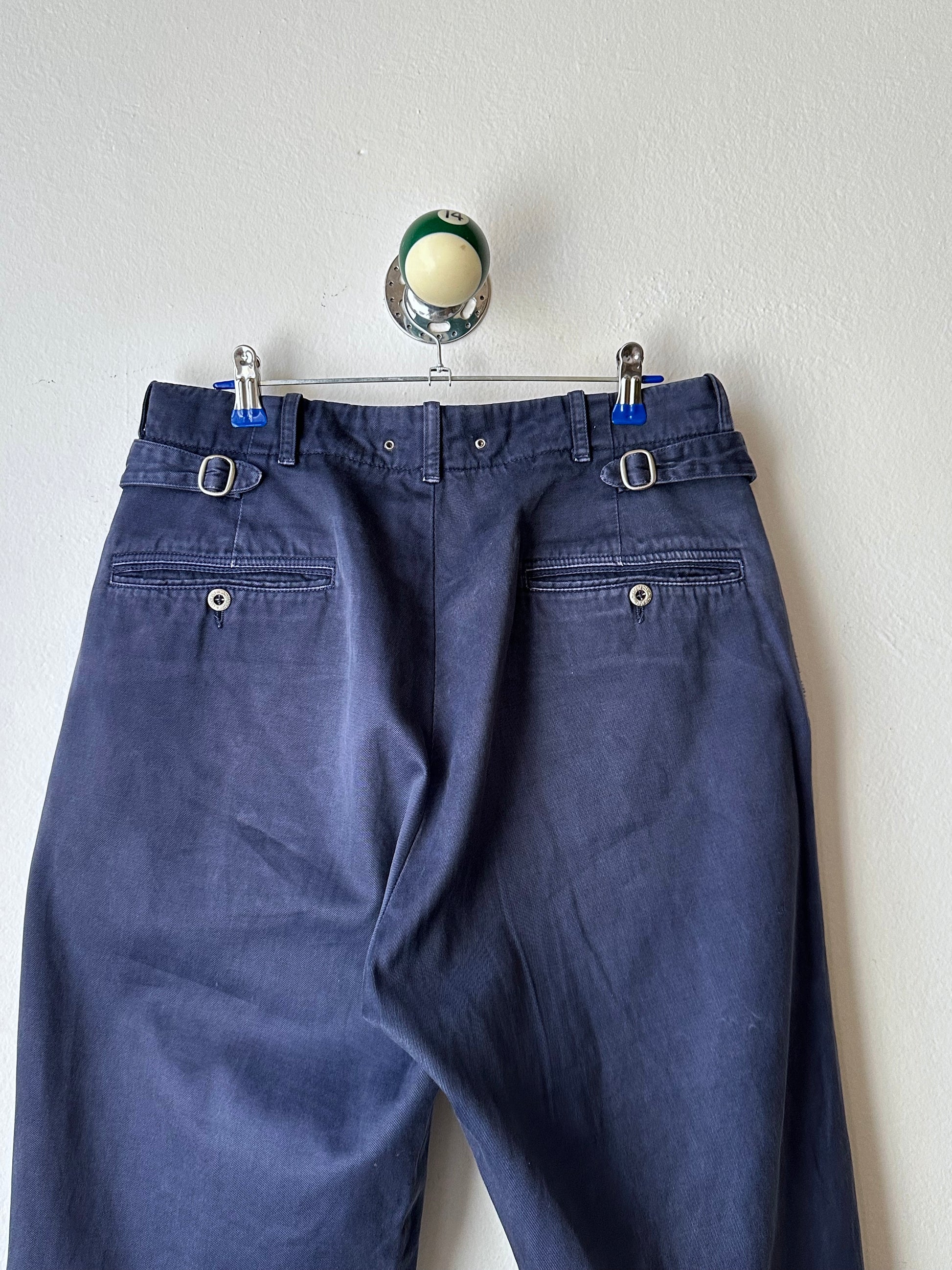 1980s Stone Island navy chinos 80年代 Massimo osti マッシモマッシモオスティ Made in Italy イタリア製 ストーンアイランド 紺色 チノパン Toto Praha Vintage clothing shop Antique shop 古着屋 プラハ Showroom appointment Prague ユーロ古着 ヨーロッパ古着 古着卸 ヴィンテージ