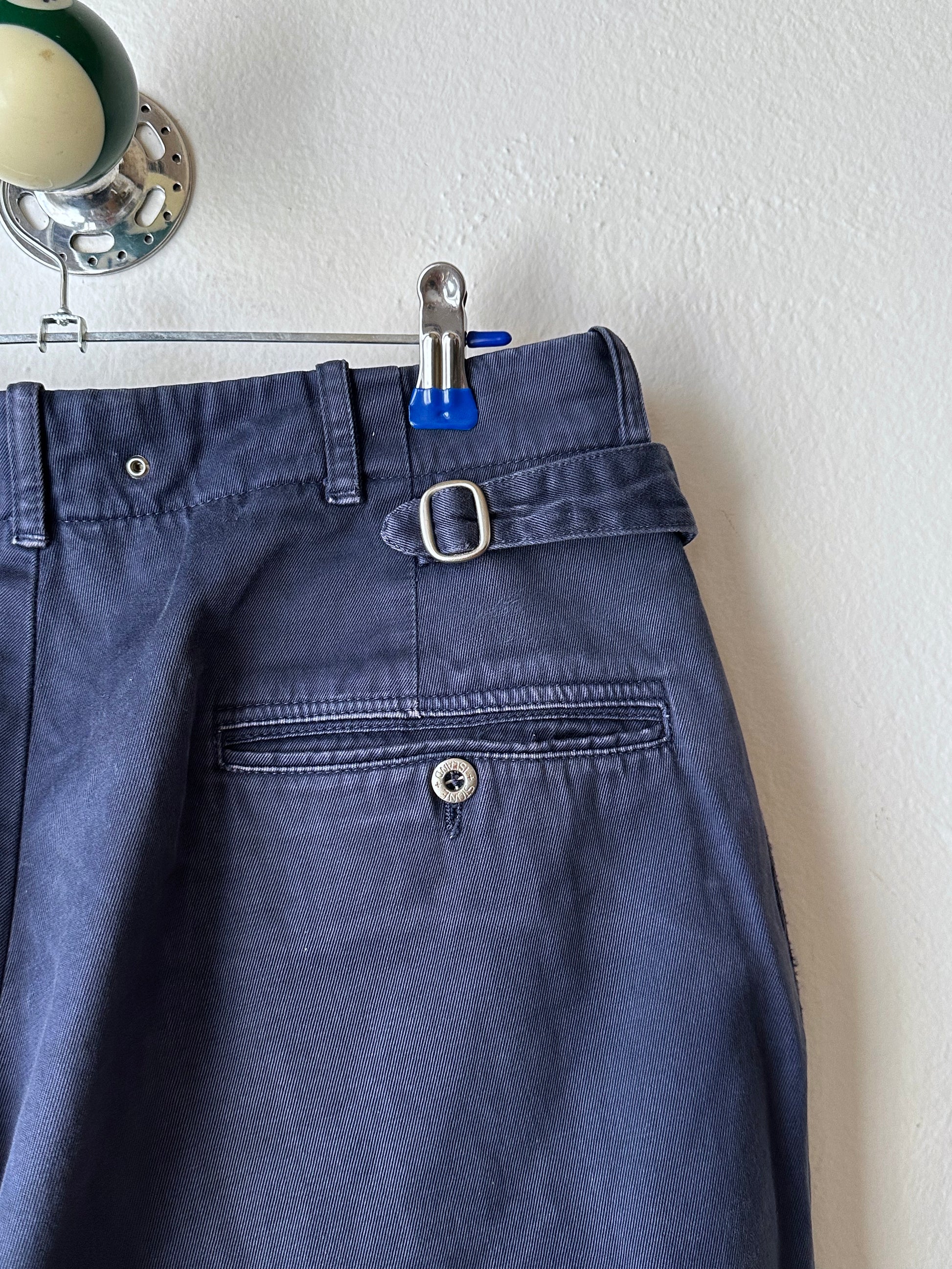 1980s Stone Island navy chinos 80年代 Massimo osti マッシモマッシモオスティ Made in Italy イタリア製 ストーンアイランド 紺色 チノパン Toto Praha Vintage clothing shop Antique shop 古着屋 プラハ Showroom appointment Prague ユーロ古着 ヨーロッパ古着 古着卸 ヴィンテージ
