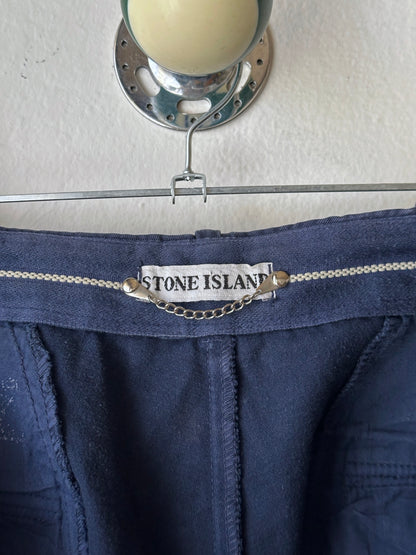 1980s Stone Island navy chinos 80年代 Massimo osti マッシモマッシモオスティ Made in Italy イタリア製 ストーンアイランド 紺色 チノパン Toto Praha Vintage clothing shop Antique shop 古着屋 プラハ Showroom appointment Prague ユーロ古着 ヨーロッパ古着 古着卸 ヴィンテージ