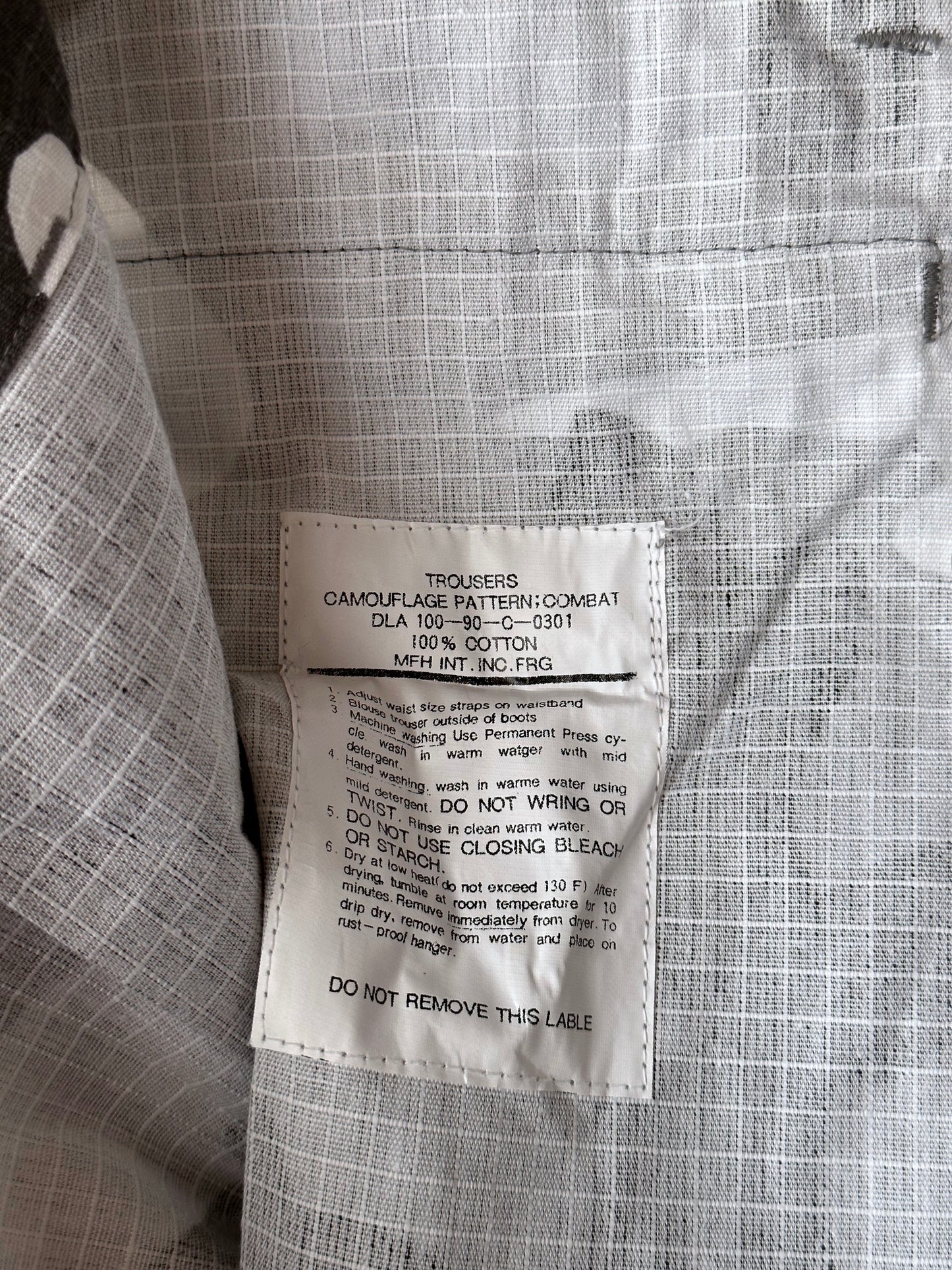 1990s US army monotone camo trousers - w22-30