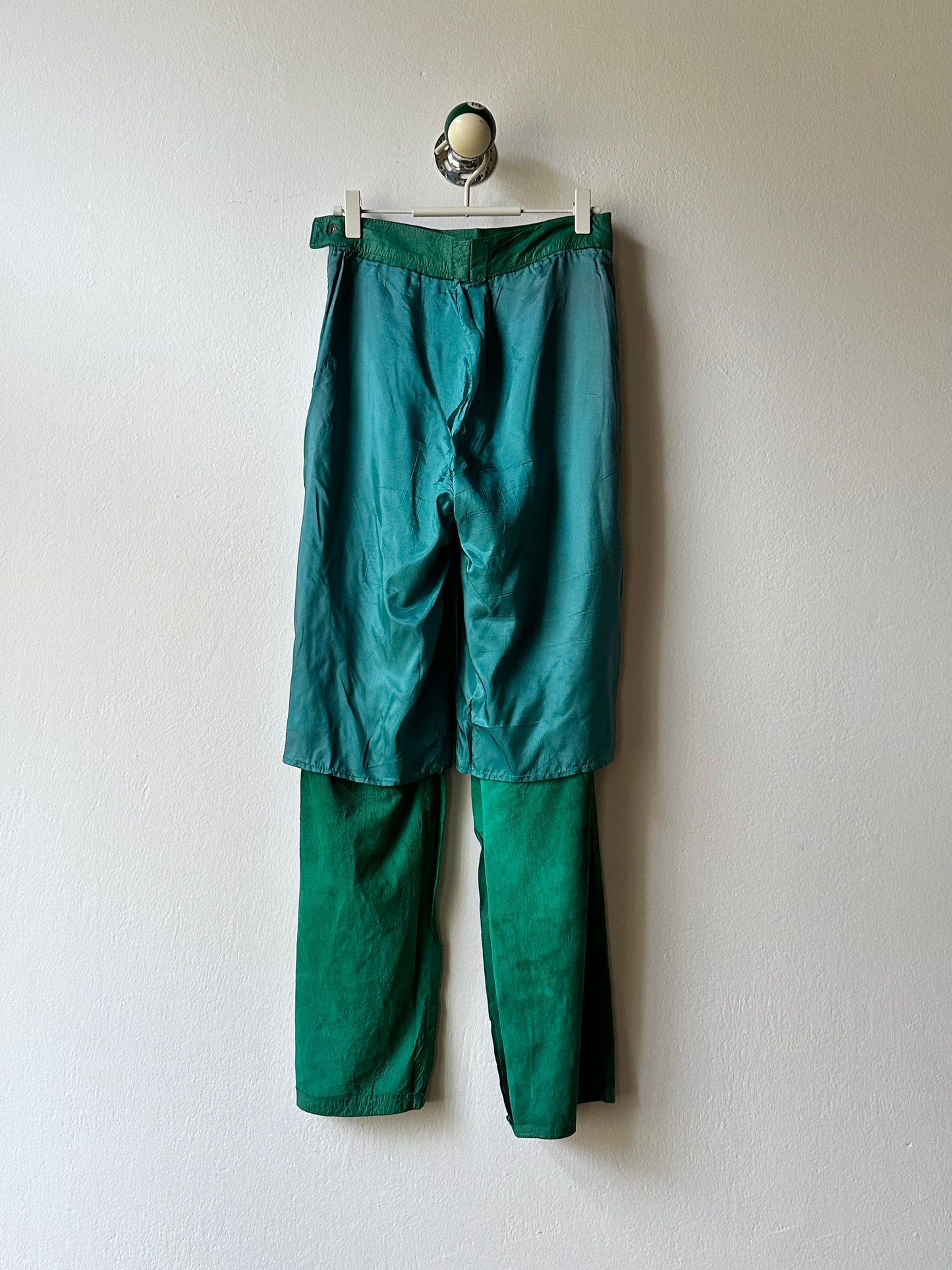 vintage smooth light leather pants