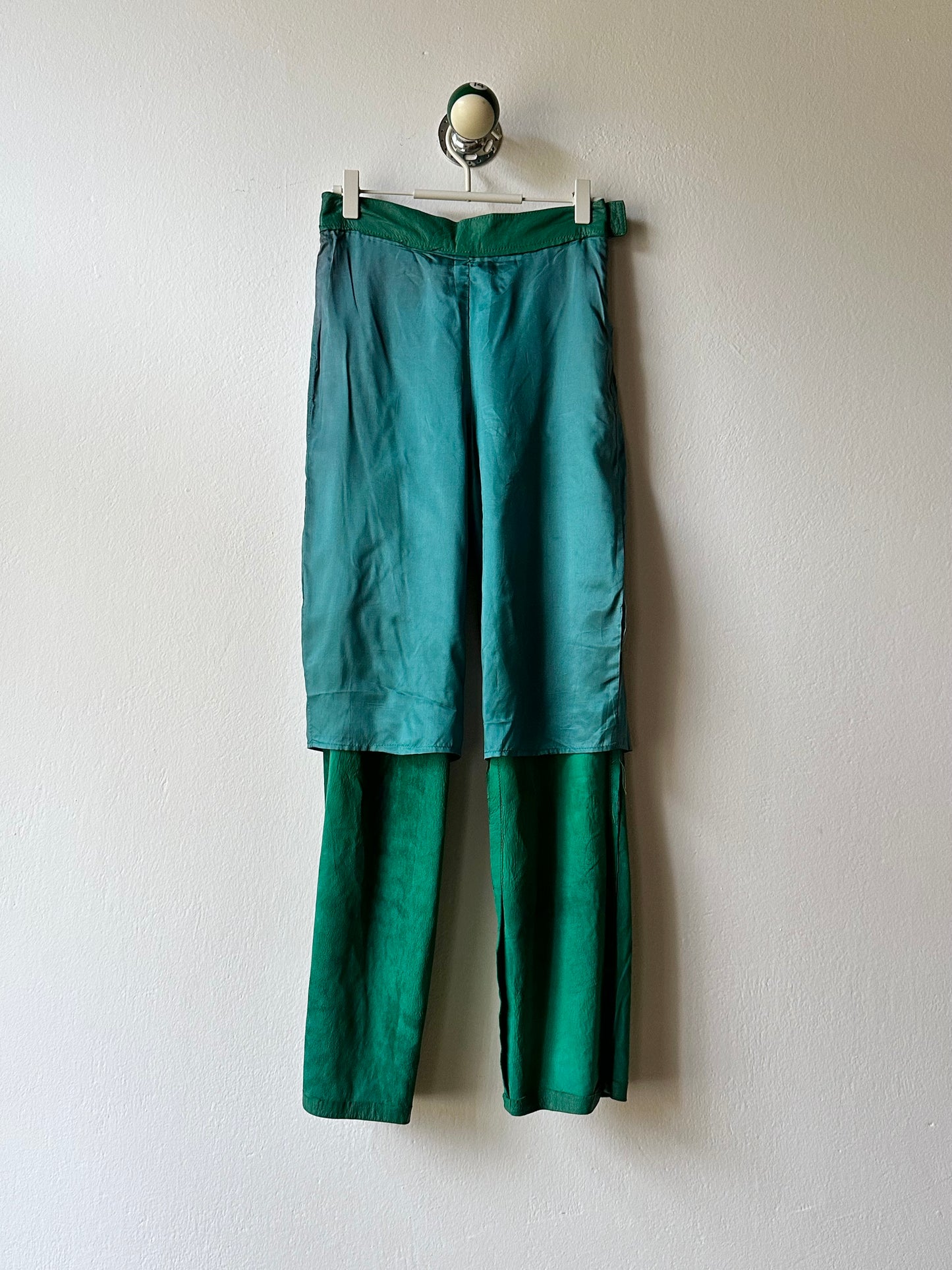 vintage smooth light leather pants