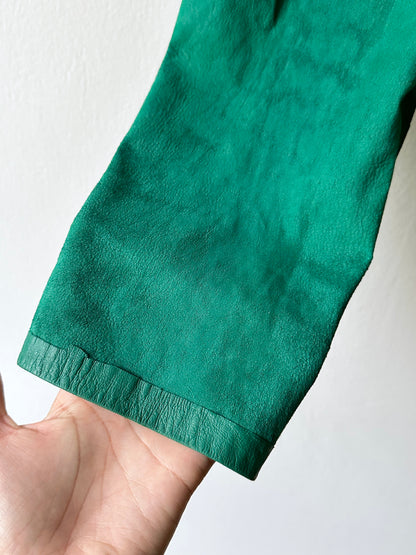 vintage smooth light leather pants