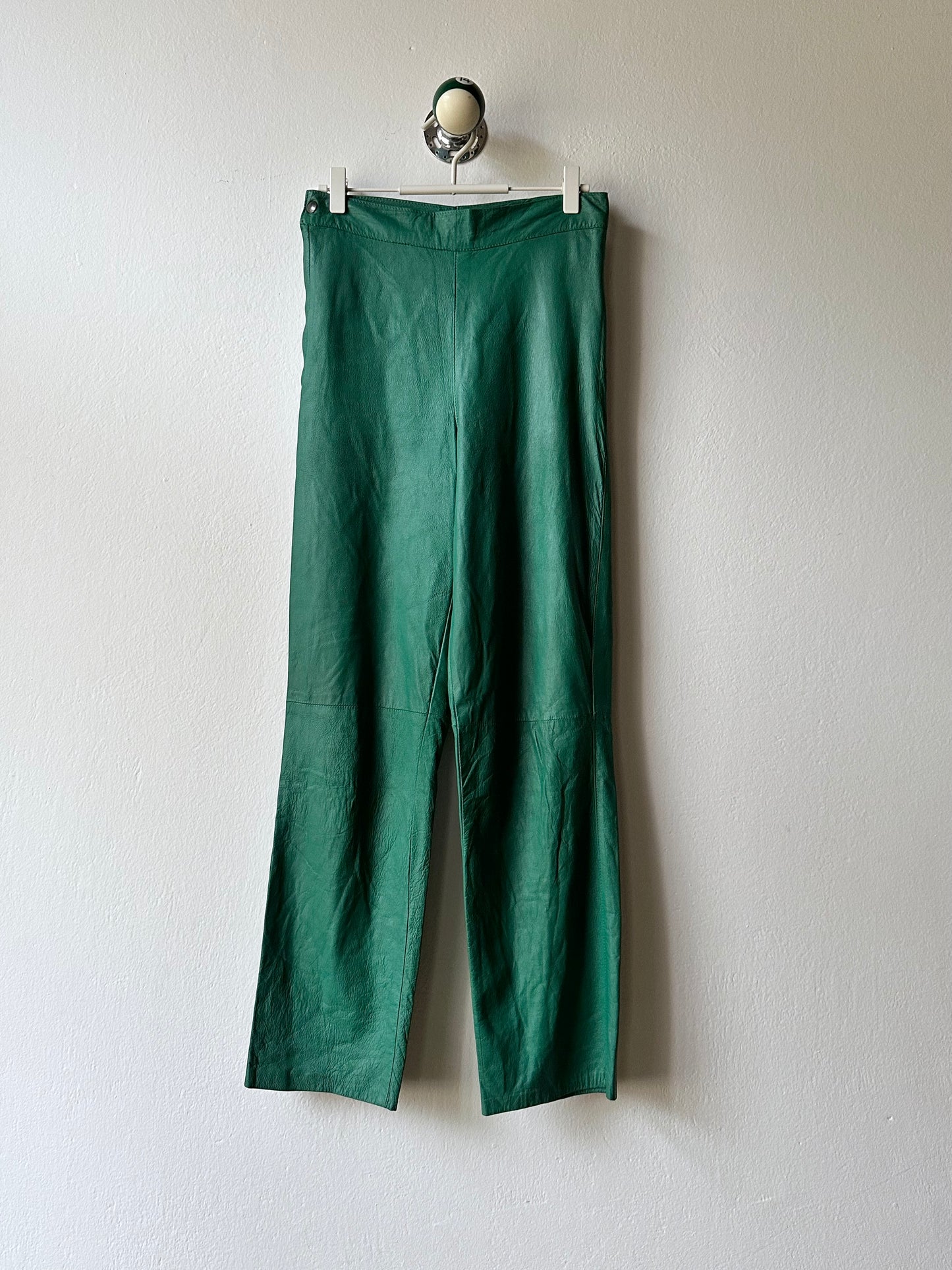 vintage smooth light leather pants