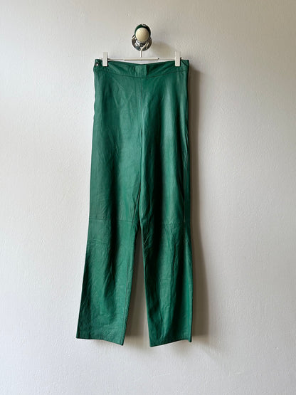 vintage smooth light leather pants