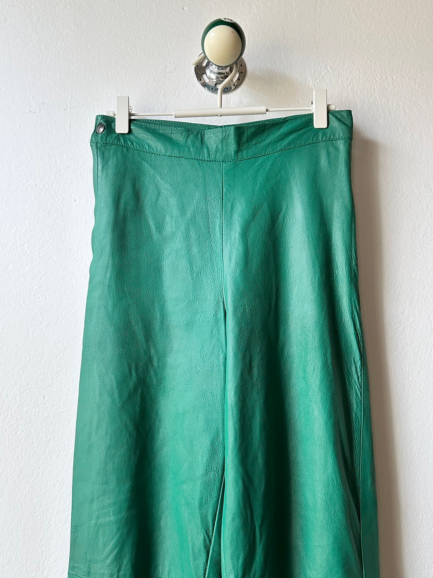 vintage smooth light leather pants