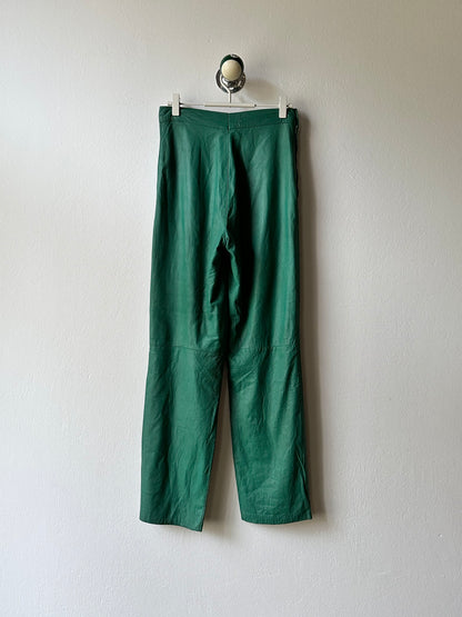 vintage smooth light leather pants