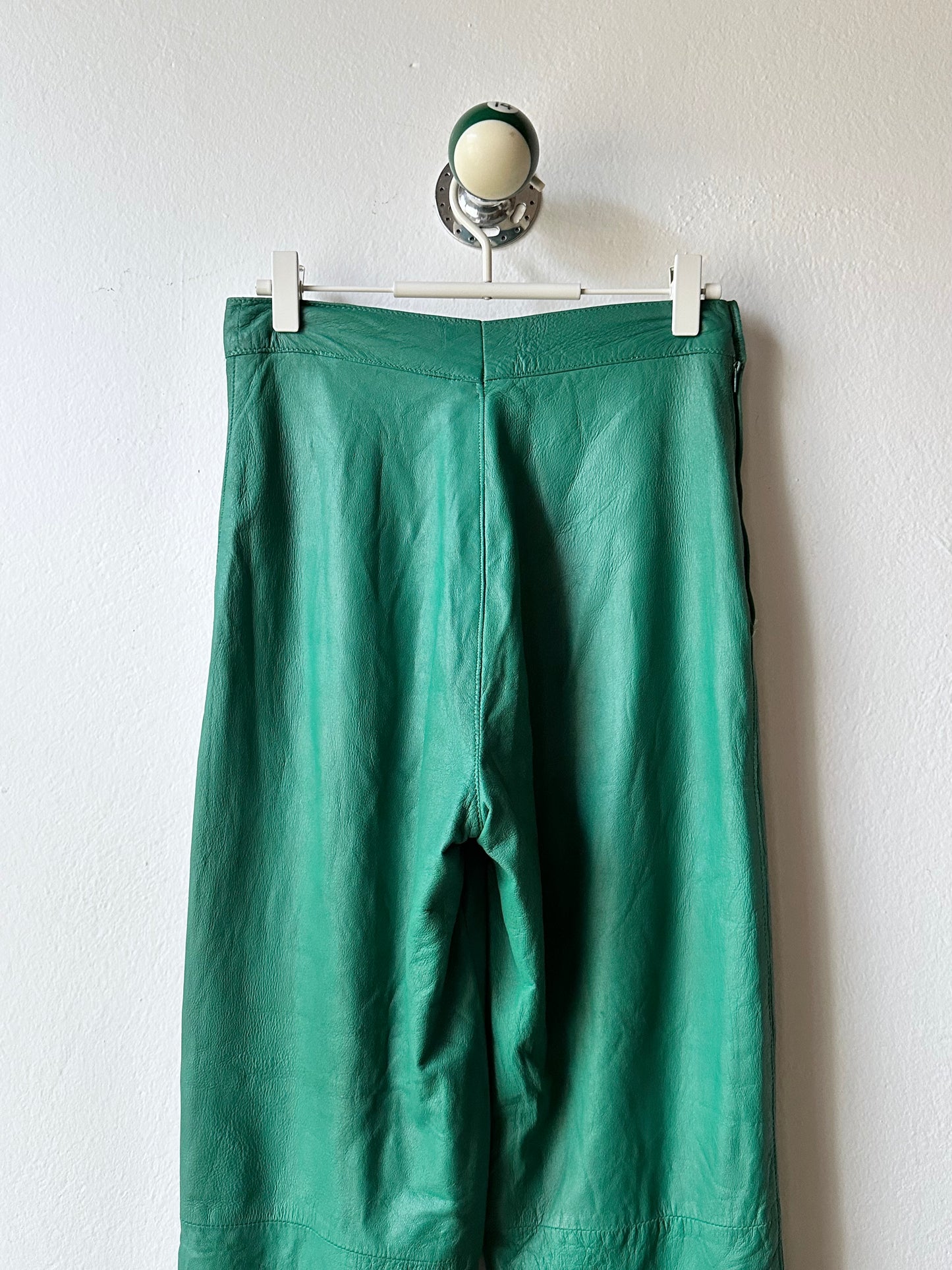 vintage smooth light leather pants