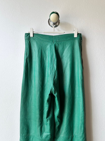vintage smooth light leather pants
