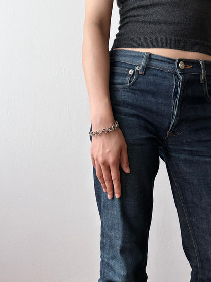 800 hammered pattern chain bracelet