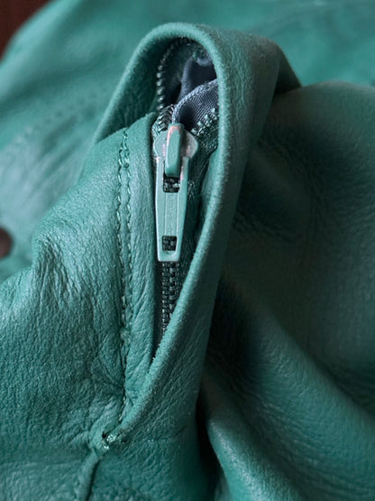 vintage smooth light leather pants