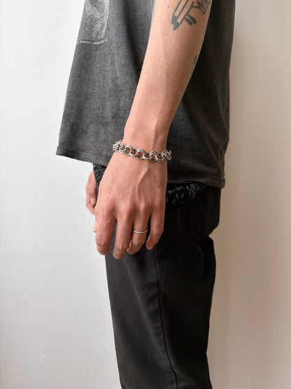800 hammered pattern chain bracelet