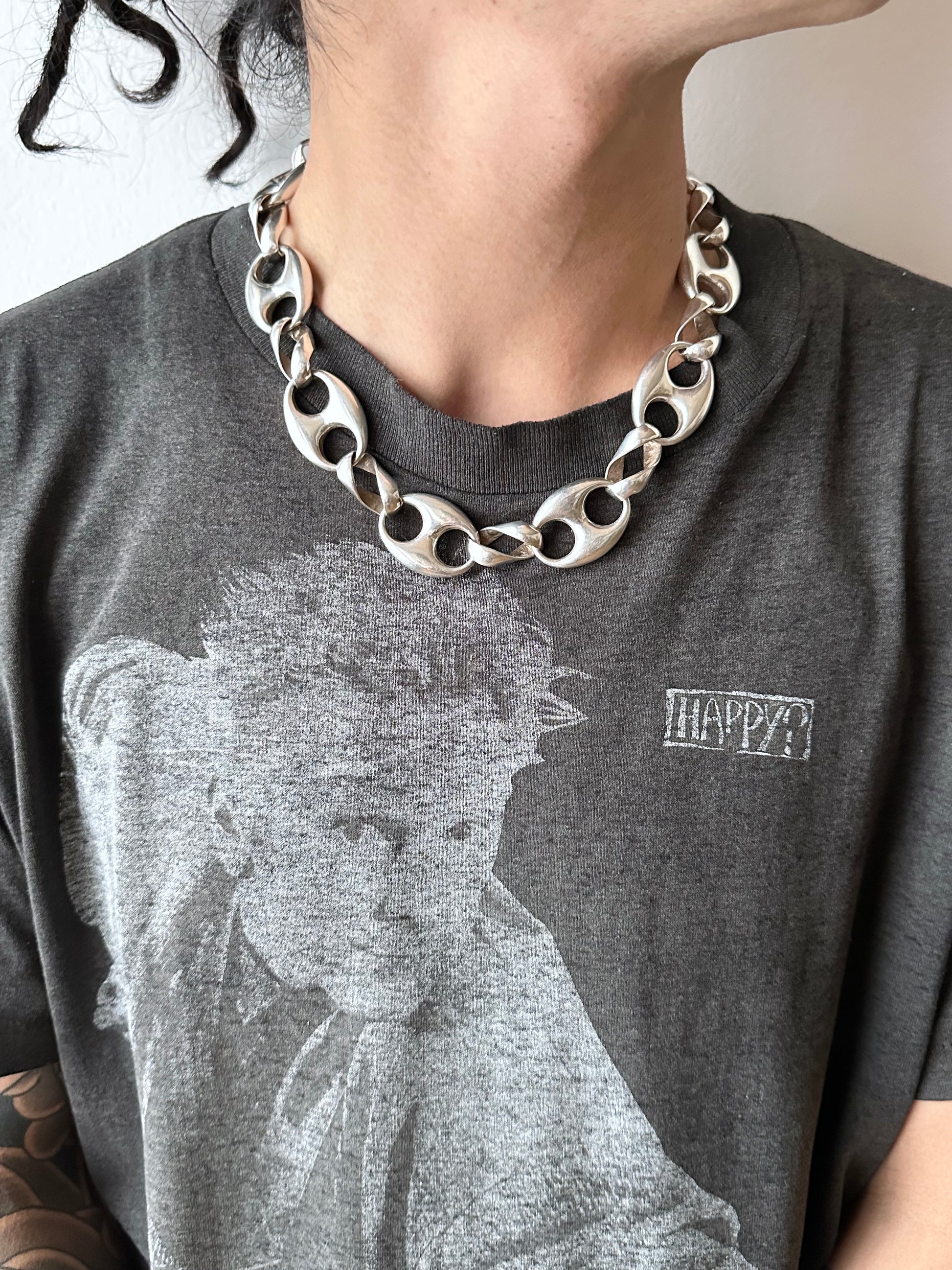 France massilve maliner anchor chain
necklace French big silver metal chrome jewelry 古着屋 ヴィンテージショップ アンティークショップ シルバージュエリー ヴィンテージ フランス チェコ プラハ Czech Prague Praha vintage store antique shop