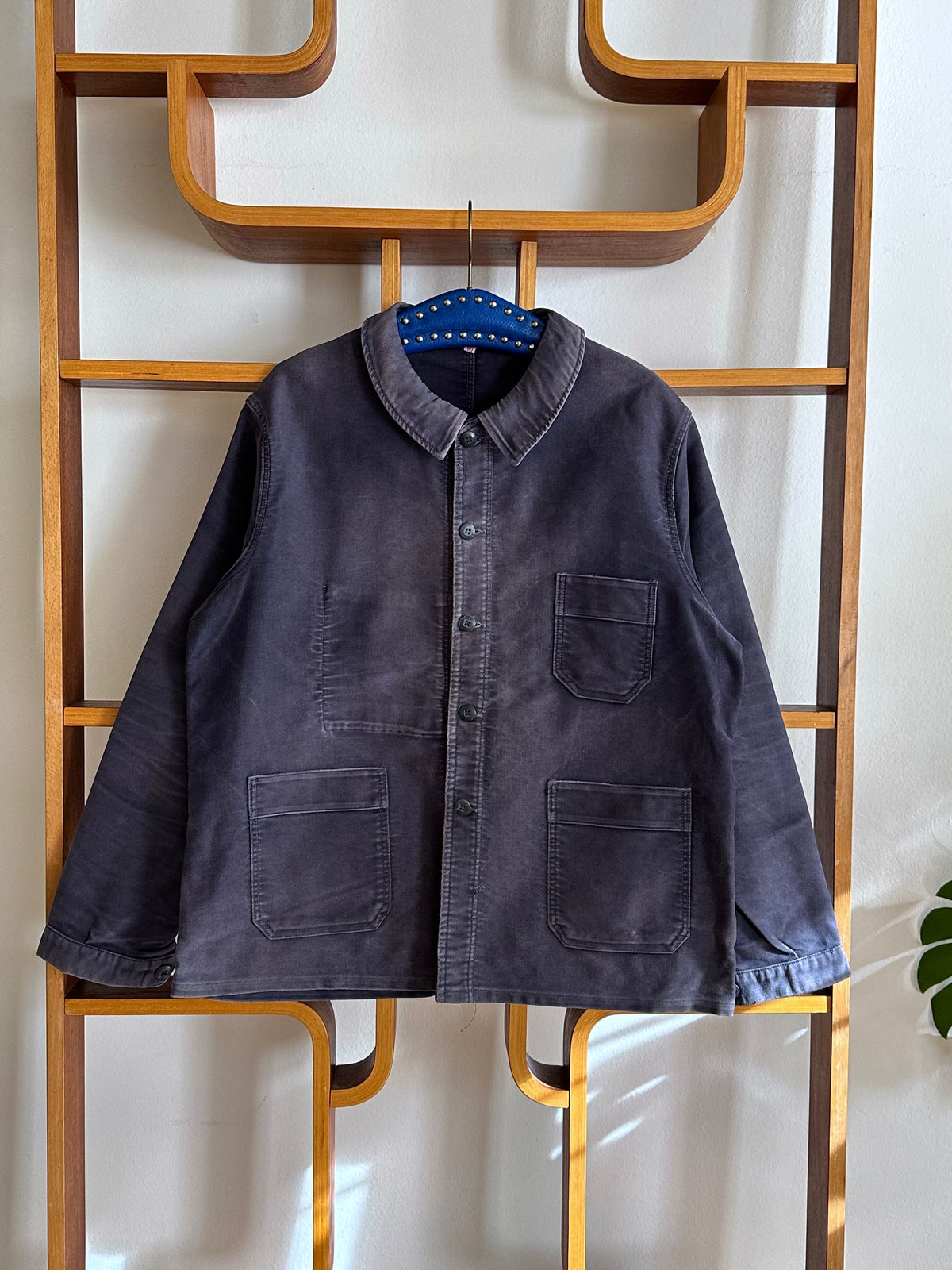 1960s Le Mont St Michel Black moleskin jacket モンサンミッシェル 60年代 ブラック  モールスキン 黒 フレンチワーク Made in Franca French work wear Toto Praha Vintage clothing shop Antique shop 古着屋 プラハ Showroom appointment Prague ユーロ古着 ヨーロッパ古着 古着卸 ヴィンテージ 