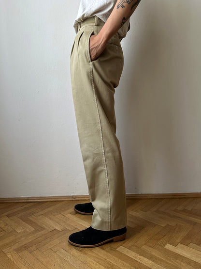 1980s Stone Island beige chinos 80年代 Massimo osti マッシモマッシモオスティ Made in Italy イタリア製 ストーンアイランド ベージュ チノパン Toto Praha Vintage clothing shop Antique shop 古着屋 プラハ Showroom appointment Prague ユーロ古着 ヨーロッパ古着 古着卸 ヴィンテージ