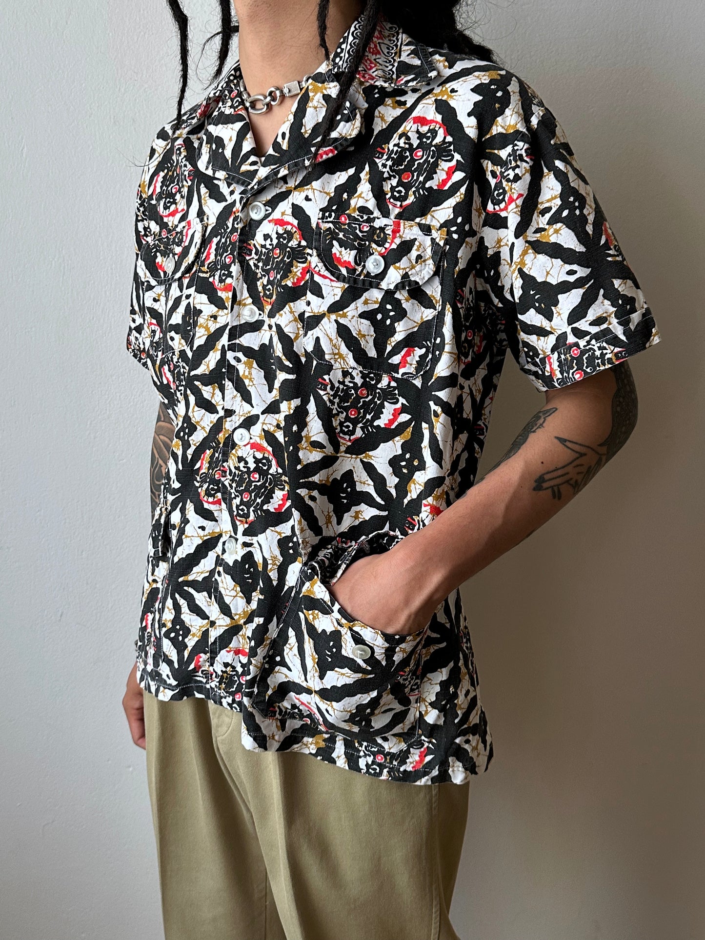1970s Kenyan batik shirt