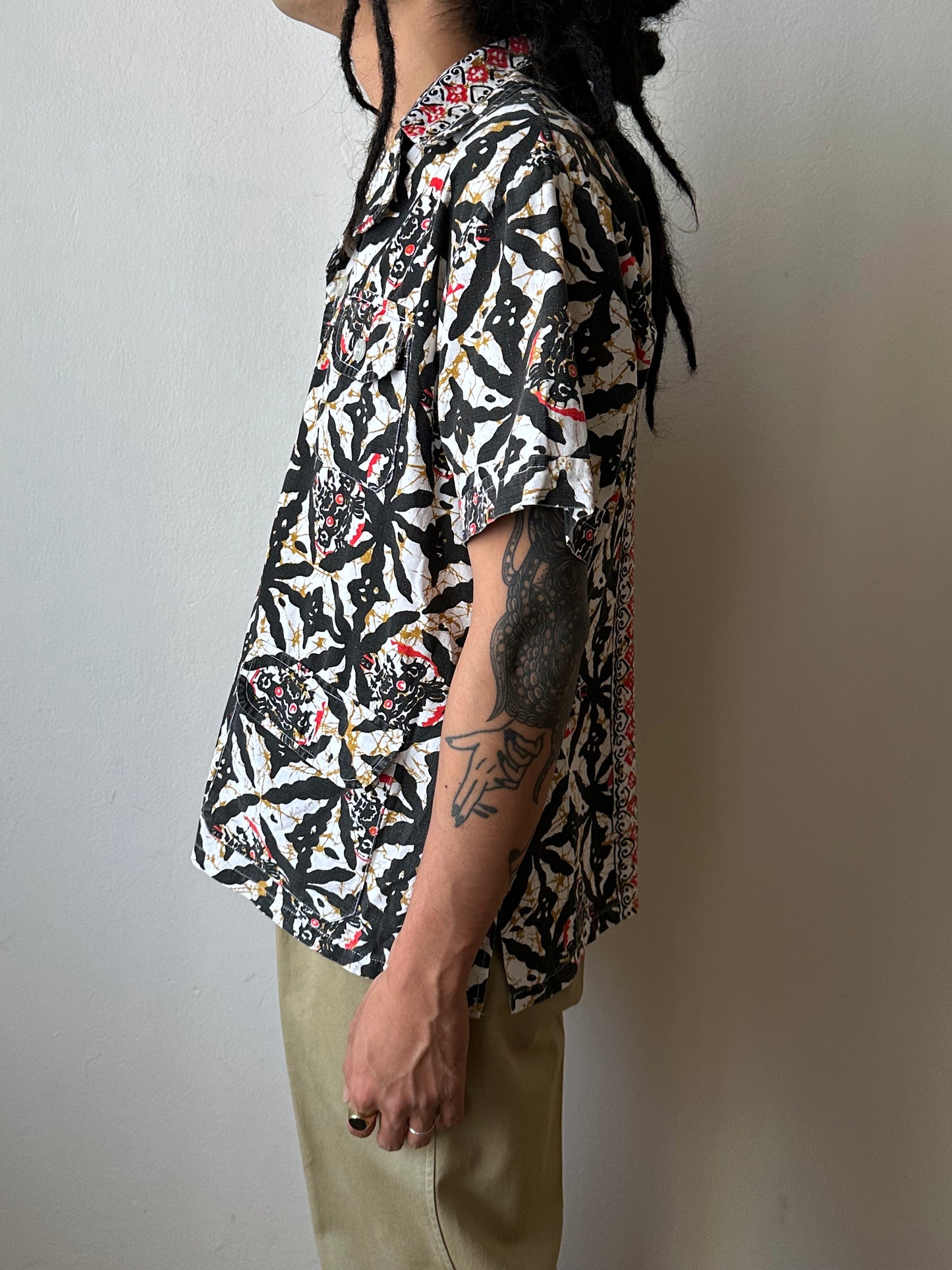 1970s Kenyan batik shirt