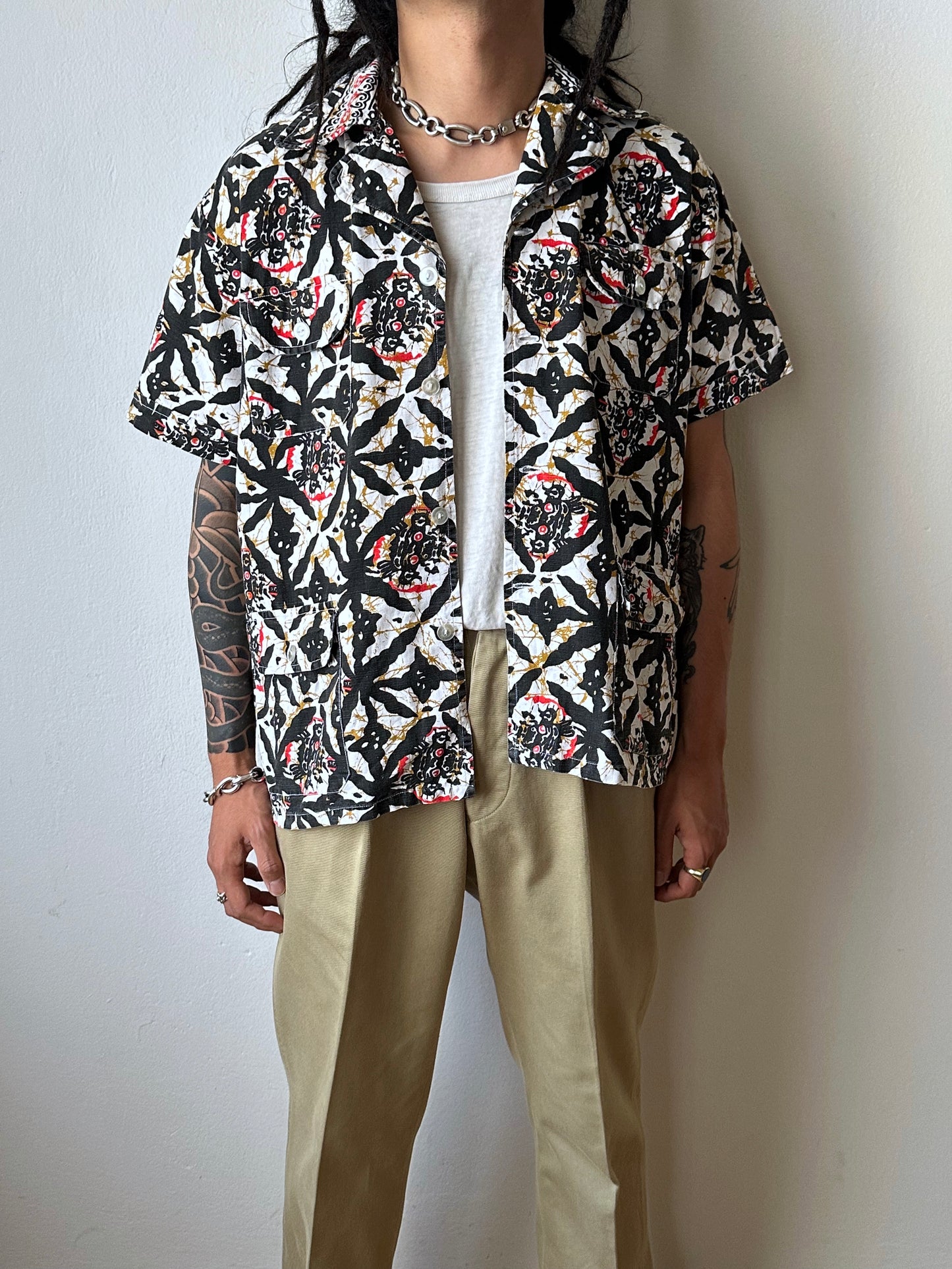 1970s Kenyan batik shirt