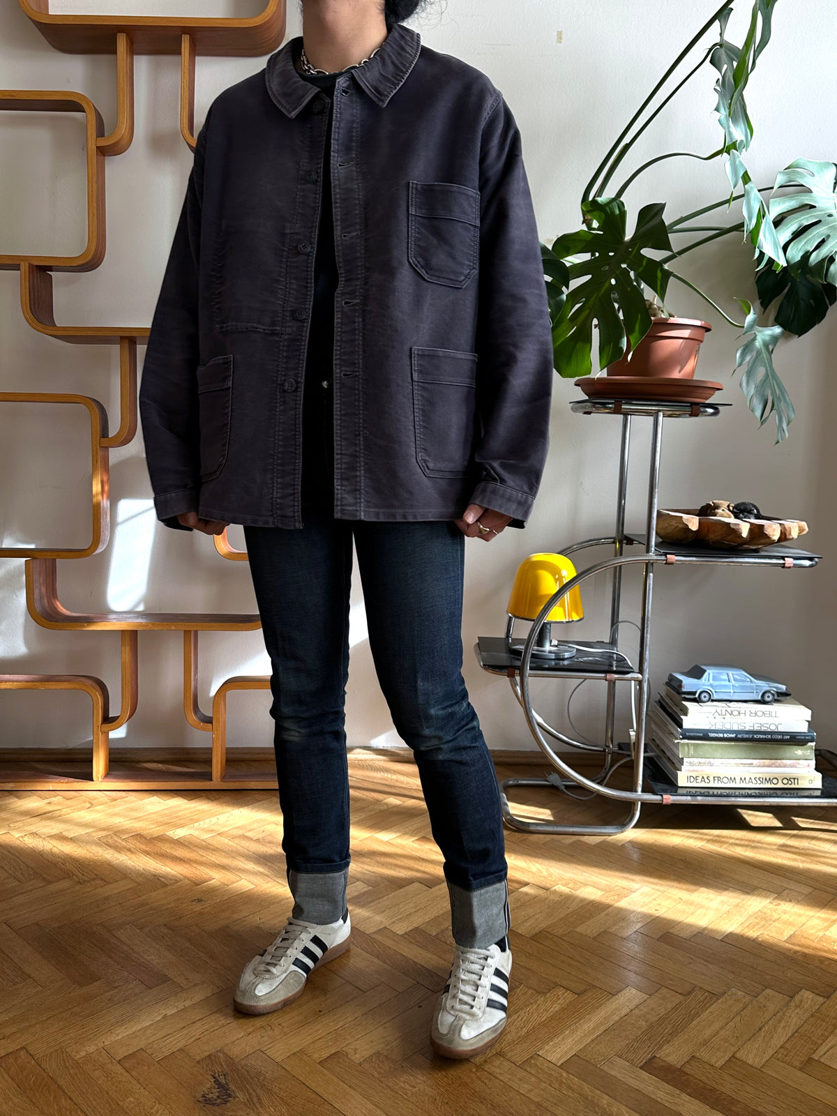 1960s Le Mont St Michel Black moleskin jacket