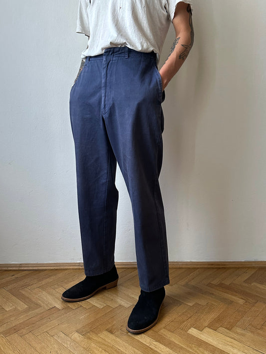 1980s Stone Island navy chinos 80年代 Massimo osti マッシモマッシモオスティ Made in Italy イタリア製 ストーンアイランド 紺色 チノパン Toto Praha Vintage clothing shop Antique shop 古着屋 プラハ Showroom appointment Prague ユーロ古着 ヨーロッパ古着 古着卸 ヴィンテージ