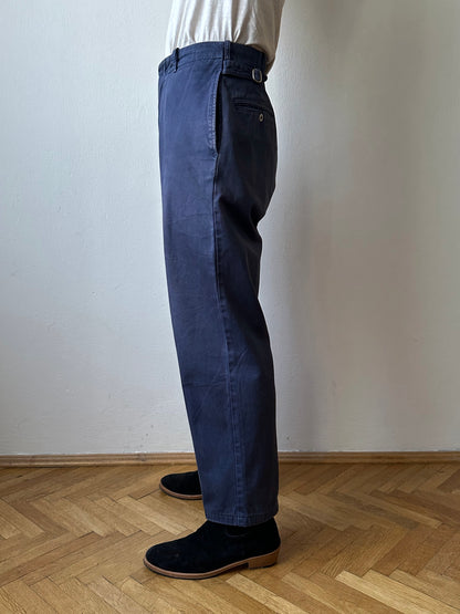 1980s Stone Island navy chinos 80年代 Massimo osti マッシモマッシモオスティ Made in Italy イタリア製 ストーンアイランド 紺色 チノパン Toto Praha Vintage clothing shop Antique shop 古着屋 プラハ Showroom appointment Prague ユーロ古着 ヨーロッパ古着 古着卸 ヴィンテージ