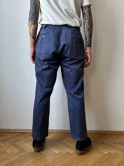 1980s Stone Island navy chinos 80年代 Massimo osti マッシモマッシモオスティ Made in Italy イタリア製 ストーンアイランド 紺色 チノパン Toto Praha Vintage clothing shop Antique shop 古着屋 プラハ Showroom appointment Prague ユーロ古着 ヨーロッパ古着 古着卸 ヴィンテージ
