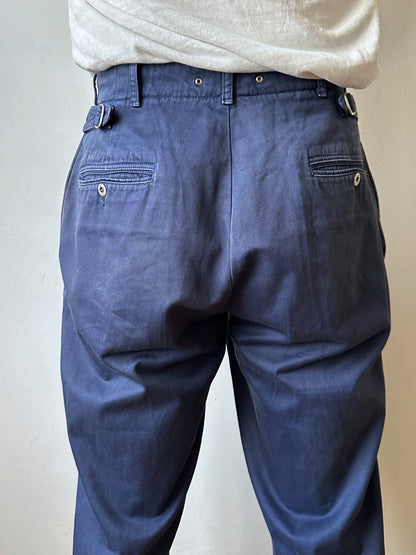 1980s Stone Island navy chinos 80年代 Massimo osti マッシモマッシモオスティ Made in Italy イタリア製 ストーンアイランド 紺色 チノパン Toto Praha Vintage clothing shop Antique shop 古着屋 プラハ Showroom appointment Prague ユーロ古着 ヨーロッパ古着 古着卸 ヴィンテージ