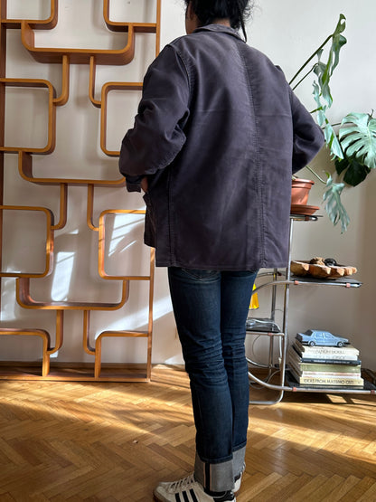 1960s Le Mont St Michel Black moleskin jacket