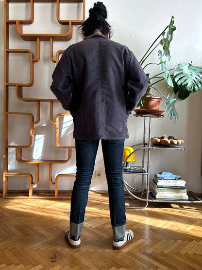 1960s Le Mont St Michel Black moleskin jacket