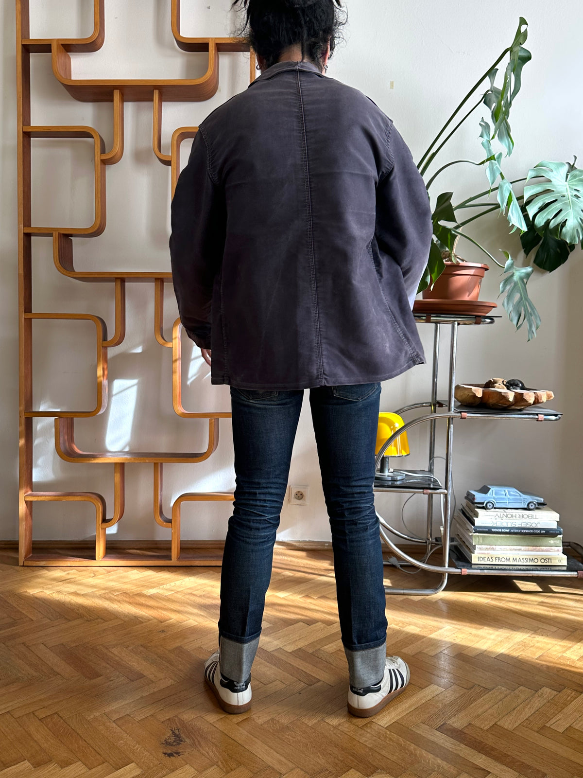 1960s Le Mont St Michel Black moleskin jacket